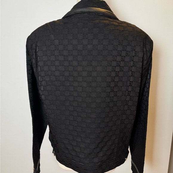 St. John Black Logo Textured Denim Jacket Size L - Picture 8 of 12